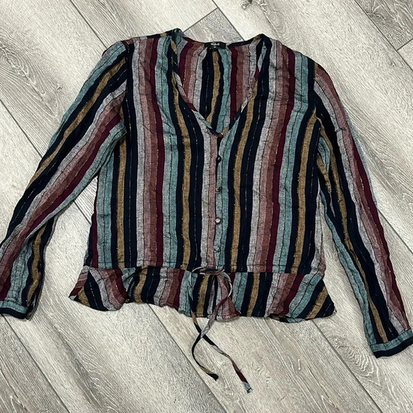 RAILS
STRIPED PEPLUM BLOUSE size XS - Picture 2 of 6